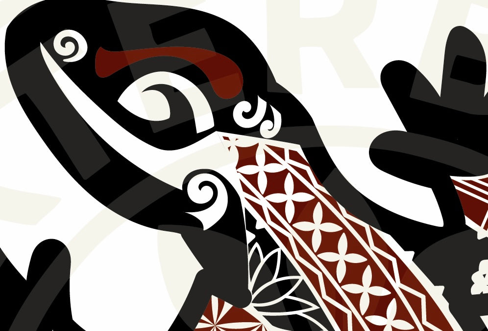 Lizard with tribal patterns on a white background