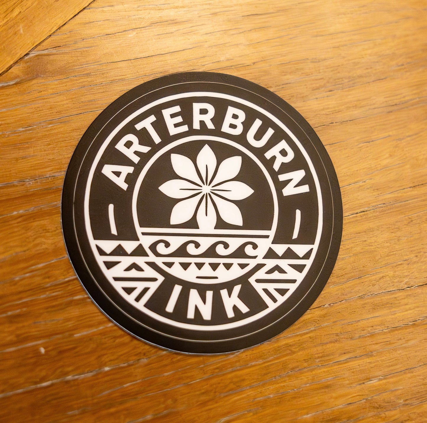 White logo on black Arterburn Ink