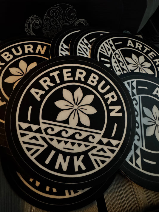 Black and white Arterburn Ink Stickers